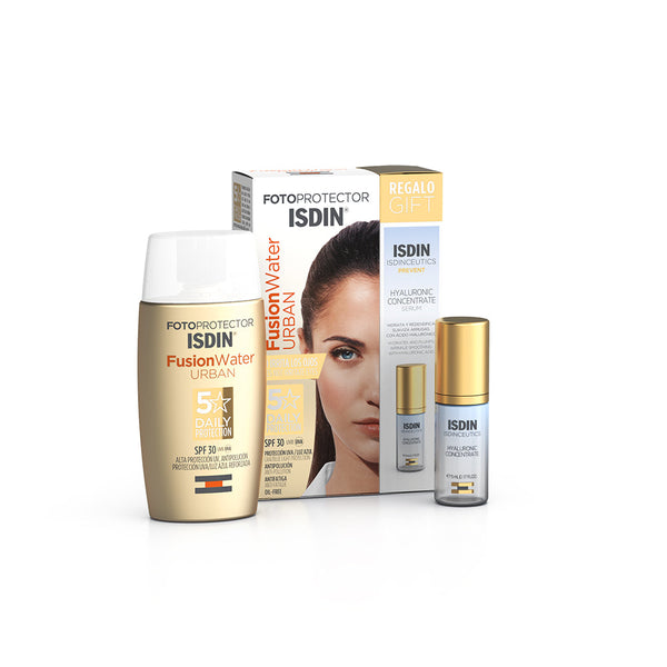 Isdin Fusion Water Urban Facial Photoprotector SPF30 50ml - UVA, UVB & Blue Light Protection.