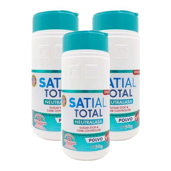 3 Pack Satial Total Powder Sugar Stop & Carb Controller With Neutralase X 50 Grams