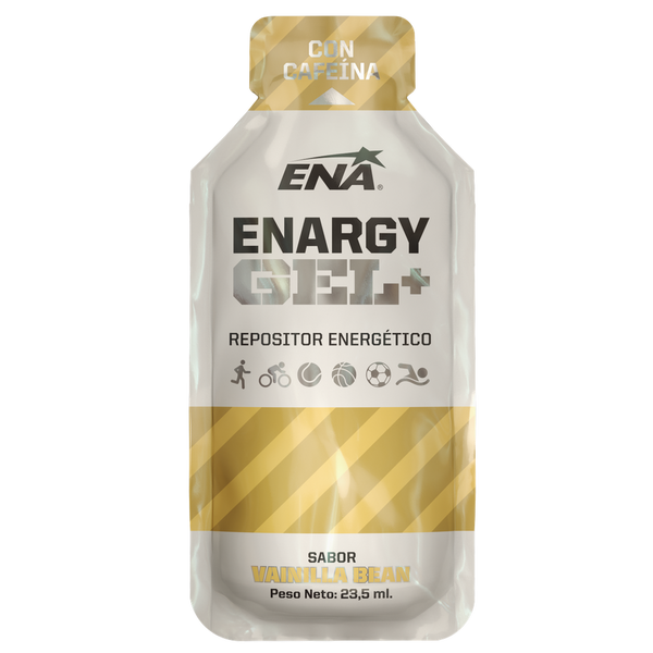 Ena Energy Gel+ Caffeine Vanilla Bean Sports Supplement (6 Gel Packs): Fast, Portable, and Low Calorie Fuel for Your Workouts