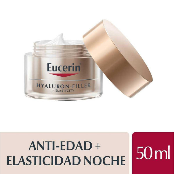 Eucerin Hyaluron Filler + Elasticity Night Cream (50ml/1.69 Fl Oz): Strengthen Skin, Reduce Deep Wrinkles, Improve Elasticity & Protection