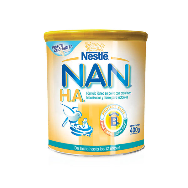 Nan Infant Formula Lactea Powder Home Ha Hypoallergen: Non-GMO, Gluten-Free, Low Sugar, Iron & Probiotics for Healthy Development 400G / 14.10Oz