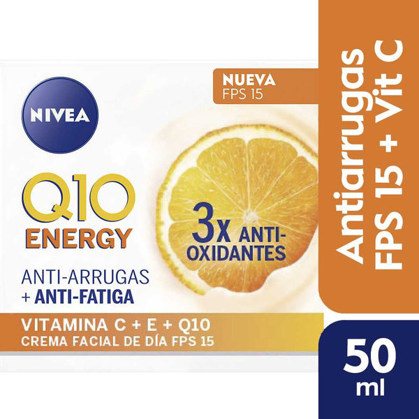 Nivea Q10 Anti Wrinkle Facial Cream with Vitamin C, E & SPF 15 - 50ml/1.69fl oz